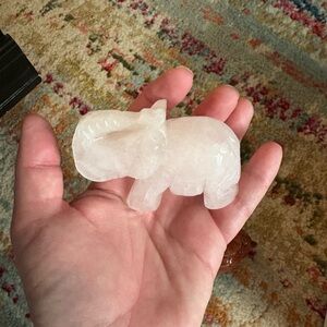 Crystal Rose Quartz Elephant